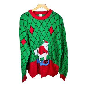 Santa on Toliet Christmas‎ Sweatert